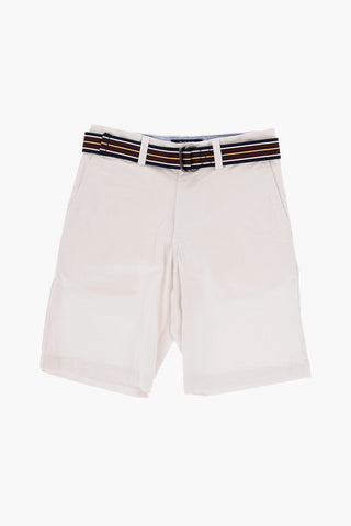 Stretch Cotton Skinny Fit Shorts with Belt