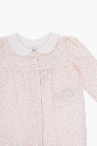 Floral Motif Long Sleeved Romper