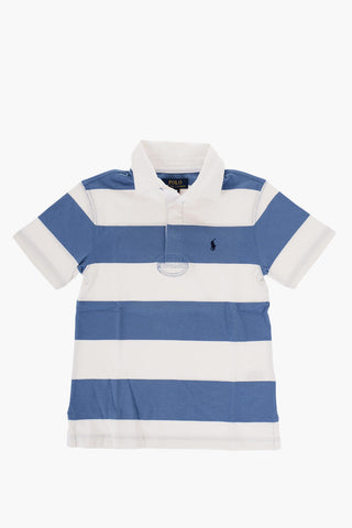 Two-Tone Striped Polo Shirt