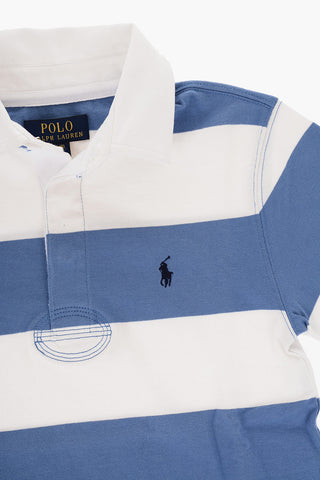 Two-Tone Striped Polo Shirt