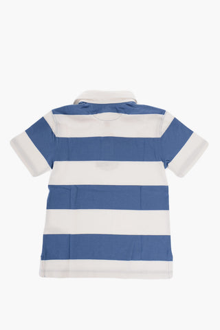 Two-Tone Striped Polo Shirt