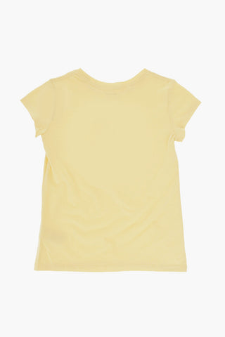 T-Shirt Girocollo in Tinta Unita con Logo Stampato