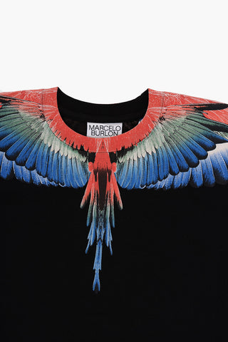 T-Shirt Girocollo MULTICOLOR WINGS Stampata