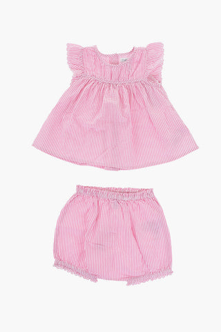 Two-Tone Striped Bloomer and Dress Set