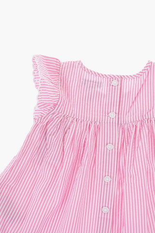 Two-Tone Striped Bloomer and Dress Set
