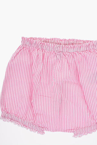 Two-Tone Striped Bloomer and Dress Set