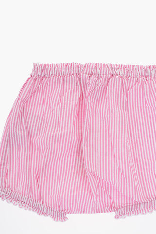 Two-Tone Striped Bloomer and Dress Set