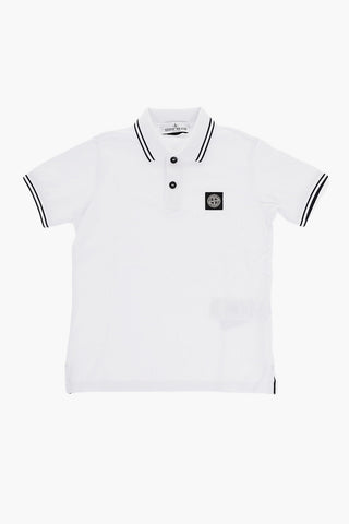Stretch Cotton 2-Button Polo Shirt with Contrasting Details