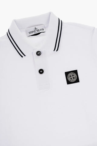 Stretch Cotton 2-Button Polo Shirt with Contrasting Details