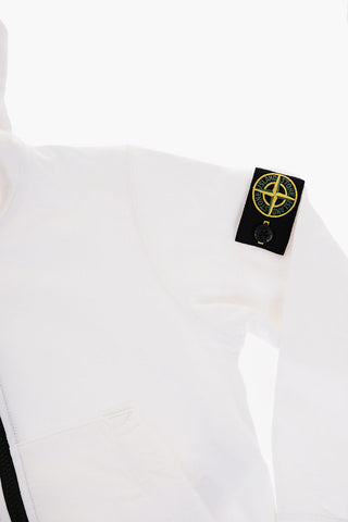 Felpa in Cotone Garzato con Cappuccio e Chiusura Zip