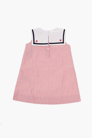 Striped Dress Bloomer and Hat Set