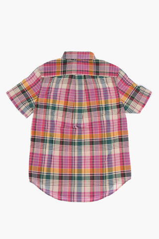 Madras Checked Shirt with Button-Down Collar