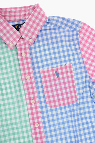Camicia a Quadri Vichy con Colletto Button-Down