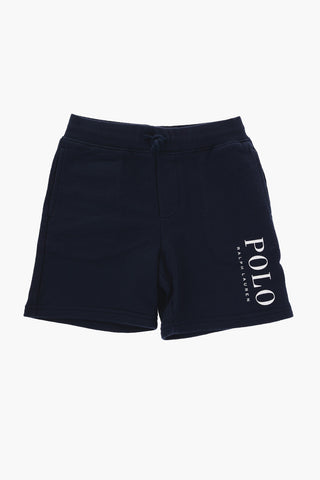 Shorts in Tinta Unita a 3 Tasche con Logo a Contrasto