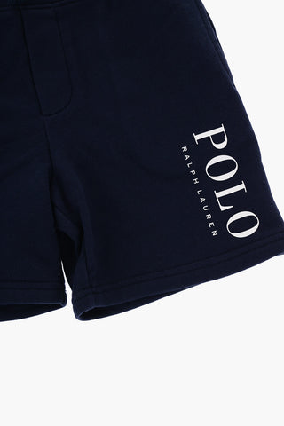 Shorts in Tinta Unita a 3 Tasche con Logo a Contrasto