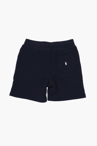 Shorts in Tinta Unita a 3 Tasche con Logo a Contrasto