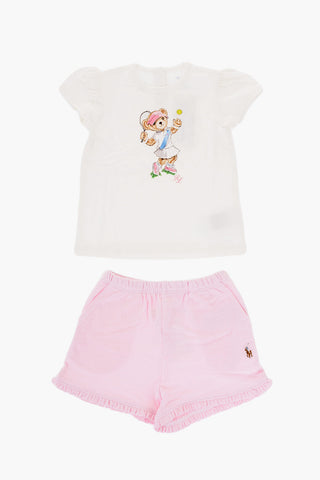 Printed Crewneck T-Shirt and Shorts Set