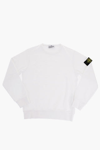 Brushed Cotton Crewneck Sweatshirt with Removable Logo Patch
