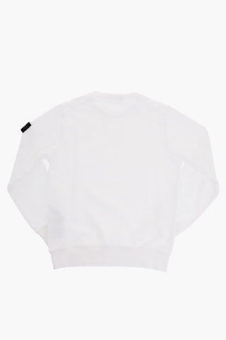 Brushed Cotton Crewneck Sweatshirt with Removable Logo Patch