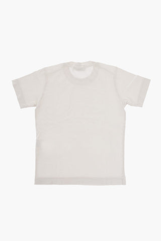 Solid Color Crew-neck T-Shirt with Contrasting Logo Patch