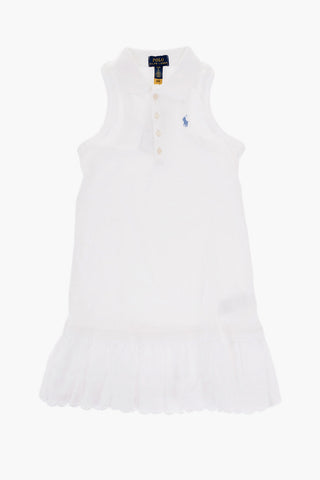 Sleeveless Polo Shirt Dress with Sangallo Hem