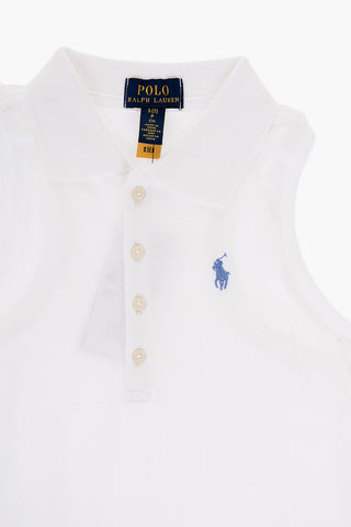 Sleeveless Polo Shirt Dress with Sangallo Hem