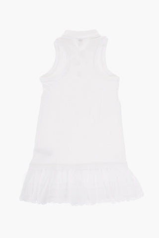 Sleeveless Polo Shirt Dress with Sangallo Hem