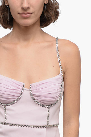 Corset Designed Mini Dress with Chiffon Detail
