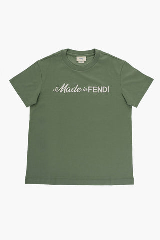 T-shirt Girocollo in Cotone con Ricamo