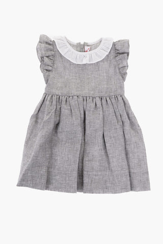 Linen Flared Dress with Collar