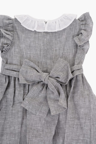 Linen Flared Dress with Collar