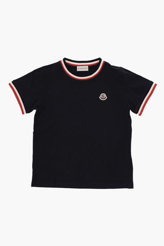 Cotton Crew-Neck T-shirt with Contrast Hem
