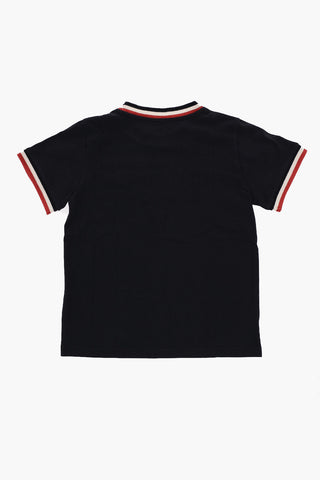 Cotton Crew-Neck T-shirt with Contrast Hem