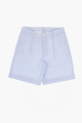 Shorts a Una Pince in Cotone a Righe Awning