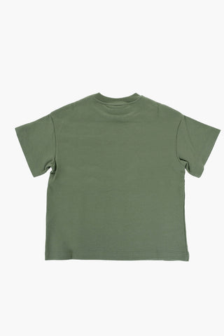 Solid Color Crew-neck T-shirt with Embroidery Logo