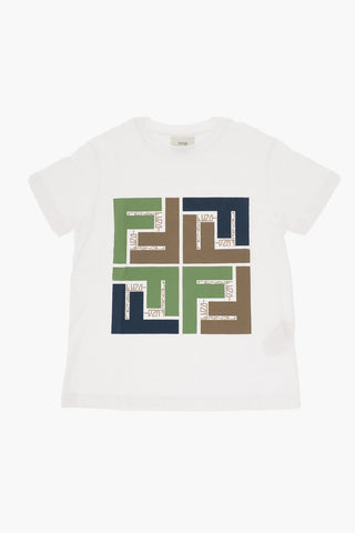 Cotton Crew-neck T-shirt with Maxi Print