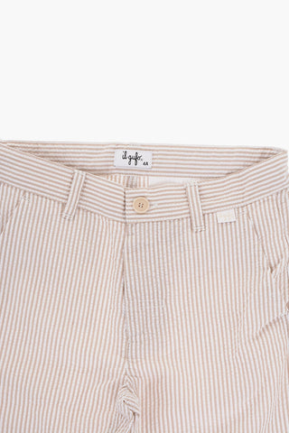 Awning Striped Cotton Pants with Belt Loops