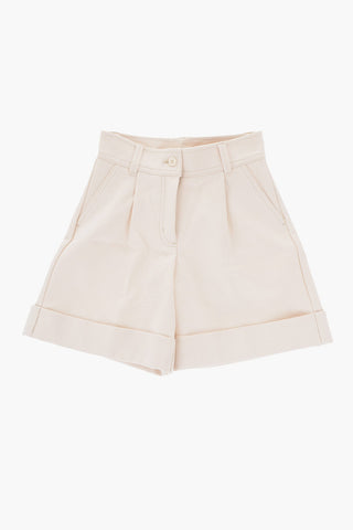 Shorts aus Baumwoll-Twill Ado mit aufgeschlagenem Saum