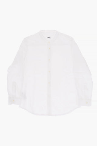 Poplin Cotton Shirt with Mandarin Collar