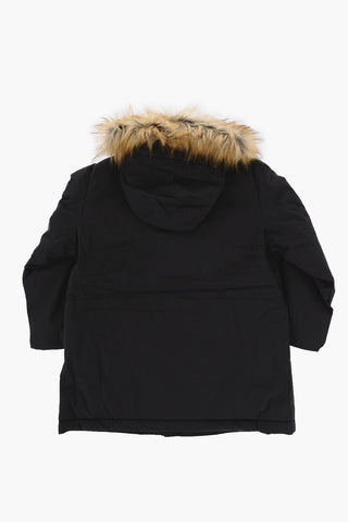 Gepolsterte Utility-Jacke mit Kunstpelz