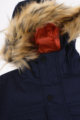 단색 패딩 유틸리티 재킷 JASTER 인조 퍼 디테일