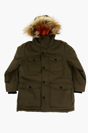 패딩 유틸리티 재킷 인조 퍼