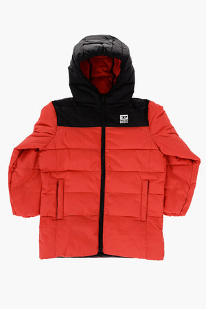 Zweifarbige wattierte Jacke JULPS mit bedrucktem Logo