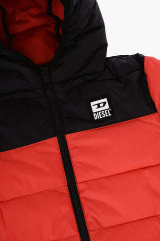 Zweifarbige wattierte Jacke JULPS mit bedrucktem Logo