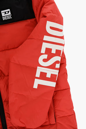 Zweifarbige wattierte Jacke JULPS mit bedrucktem Logo