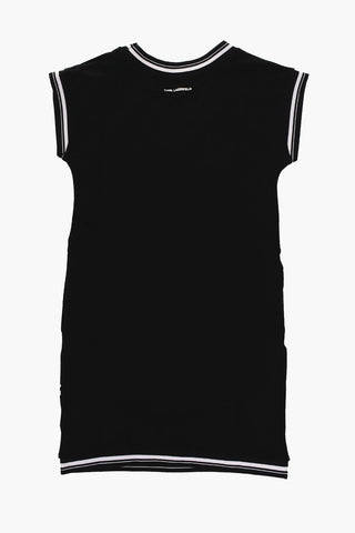 Solid Color Dress with Contrast Logo