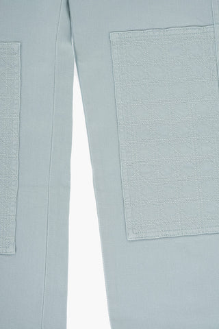 Cotton Twill Jeans with Logo Button