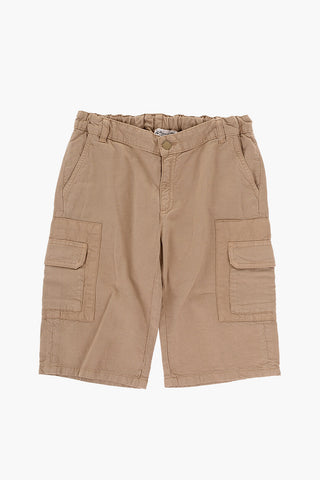 Shorts Cargo in Misto Cotone con Bottone dorato