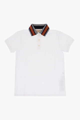 Pique Cotton Polo Shirt with 3-Buttons