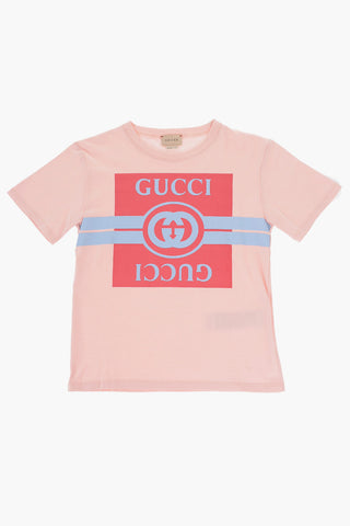 T-shirt Girocollo in Cotone con Logo Frontale